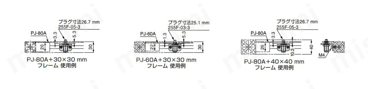 カムロックファスナー（小型ボタンタイプ） アルミフレーム取付用付属品:関連画像