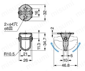 SUS製フック_RF-D35 外形図