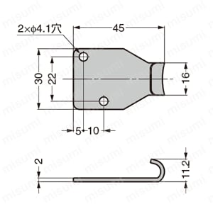 SUS製受座フック_05-655SS 外形図