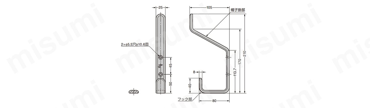 スガツネ工業 (LAMP) ステンレス鋼製ナス環フック (回転式) EN-R100F - 1