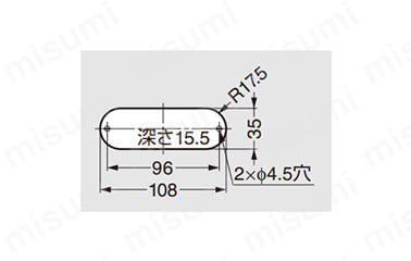 ステンレス鋼製 埋込取手 HH-K 取付加工図（木取付）