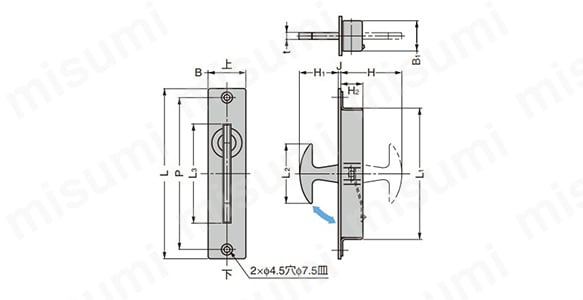 ステンレス鋼製全回転引手 ST-90・ST-115:関連画像