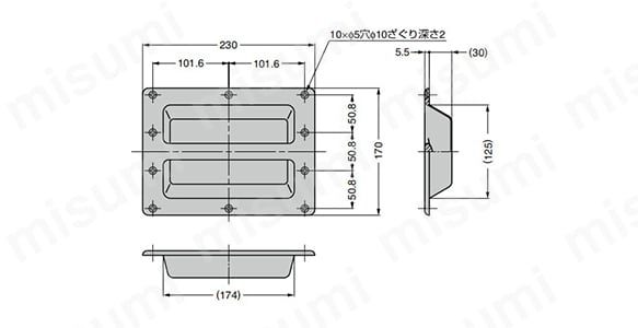 大型掘込取手 WB-901389 | スガツネ工業 | MISUMI(ミスミ)