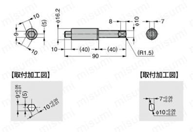 ダンパーヒンジ TD22A1／B1 外形図