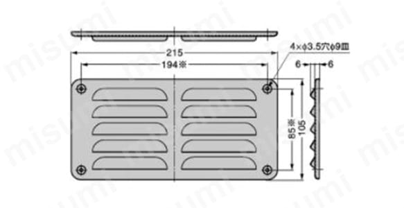 ステンレス鋼製ベンチレーター 1-2211 | スガツネ工業 | MISUMI(ミスミ)