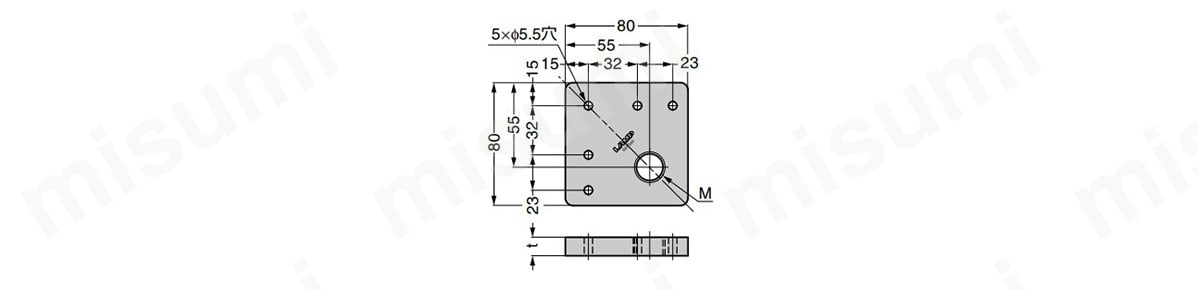 脚端ベース AS-AJ型 ASセット 外形図01