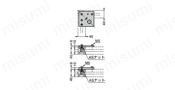 脚端ベース AS-AJ型 ASセット 取付例01