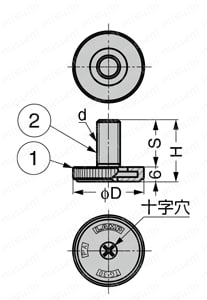 LAMP 薄型アジャスター TG型 外形図