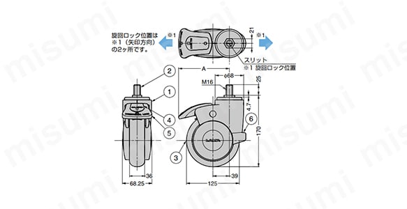 MX-125N16S | 大型デザインキャスター MX-125N型 | スガツネ工業