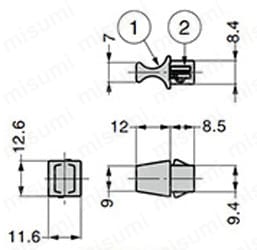 つまみ スナップラインシリーズ 413-9201/413-9202 外形図2