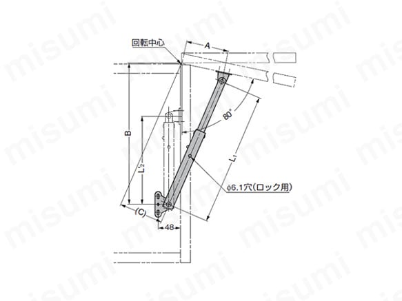 LAMP ステンレス鋼製重量扉用フラップステー LB-200A・LB-350A・LB-500A 使用例1