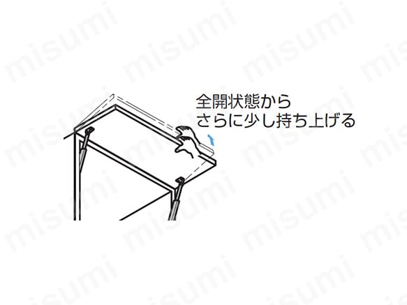 LAMP ステンレス鋼製重量扉用フラップステー LB-200A・LB-350A・LB-500A 使用例2
