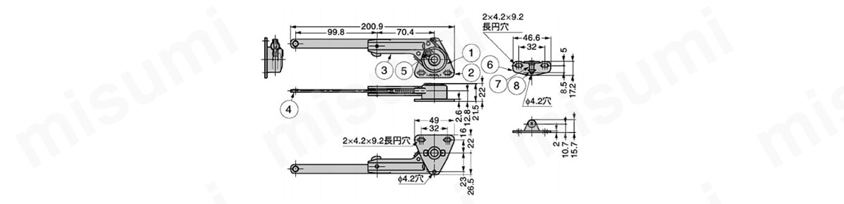 ソフトダウンステー NSDX-35（R/L） 2SK:関連画像