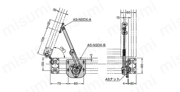 ソフトダウンステー ASセット AS-NSDX-20 使用例2