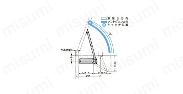 ソフトダウンステー重量扉用（2本使い用） HDS-20型:関連画像