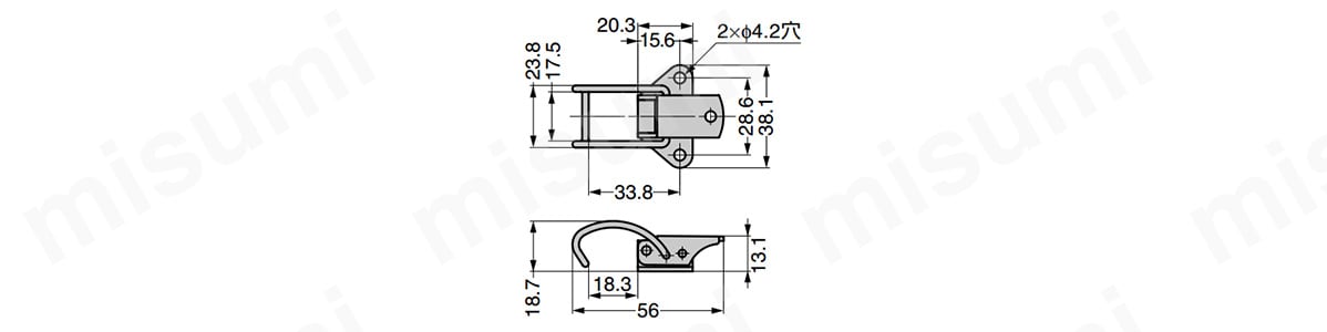 18-1345SS ステンレス鋼製ファスナー 18-1345SS スプリングテンションタイプ スガツネ工業 MISUMI(ミスミ)