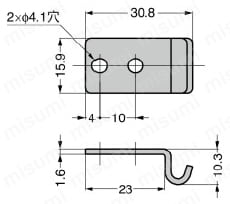SUS製受座フック_03-613SS 外形図
