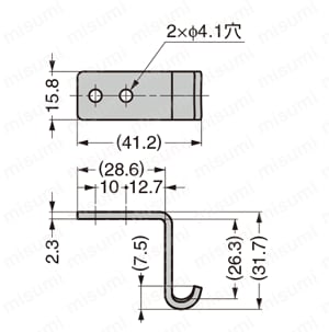 SUS製受座フック_03-655SS 外形図
