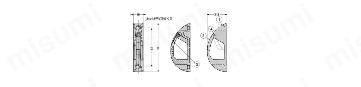 ステンレス鋼製 ナス環フック EN-R80 スガツネ工業 ミスミ 376-9836