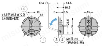 収納フック_NF-R64 NF-R64外形図