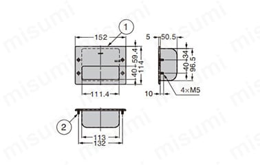 ステンレス鋼製 掘込取手 HH-KP150:関連画像