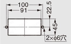チタン製掘込取手 HH-AS2-TI 取付加工図