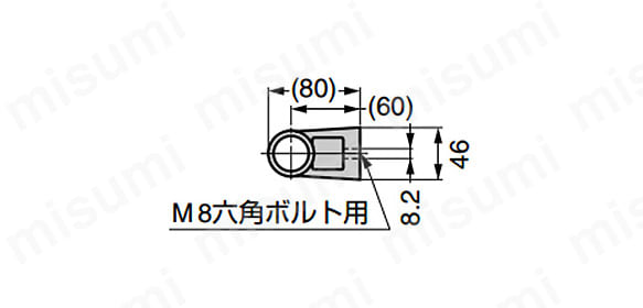 中間ブラケットの寸法図