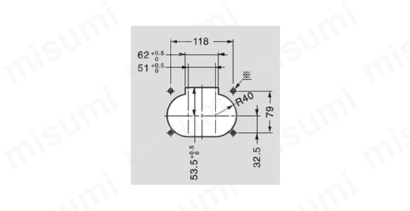 薄型掘込ハンドル 213-90型・213-91型 取付加工図