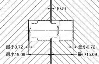 トルクヒンジ TI100-1018型 インサート取付仕様 Alt: 取付加工図1