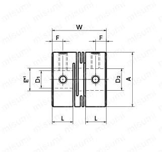 MWS／MWSS フレキシブルカップリング スリットタイプ 外形図1