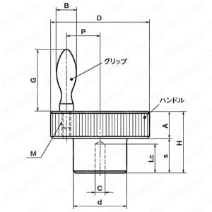 ローレットハンドル_FS 外形図