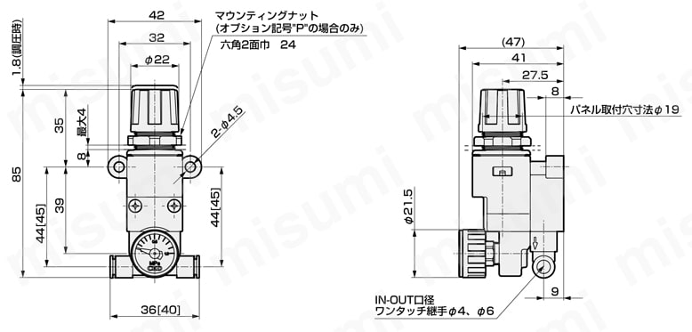 CKD ブロックマニ小形直動精密レギュレータ MNRJB500B-LLC6-4-D-
