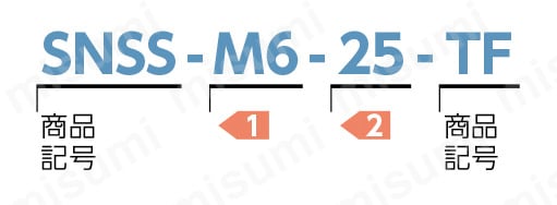 六角穴付きボルト（ふっ素樹脂コーティング） SNSS-TF 注文例