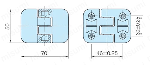 エンプラ フラット ヒンジ （EFHP） 外形図01