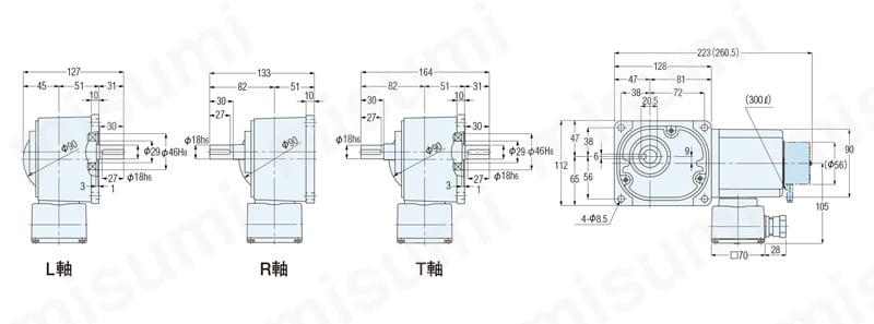 GTR ギアモータ（0.05kW～0.4kW） 中空軸／中実軸・モータ付 