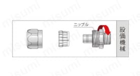 1.あらかじめニップルを機械側に取り付ける。