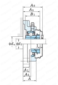 鋳鉄製角フランジ形ユニット UKF テーパ穴 外形図2