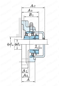 鋳鉄製角フランジ形ユニット UKF テーパ穴 外形図3