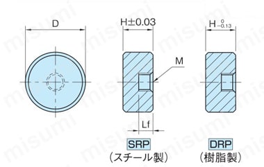 ワークグリッパー レストパッド （SRP,DRP） 外形図