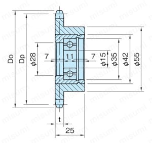 エンプラ スプロケット アイドラー （EIS-S） 外形図