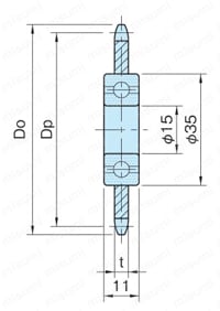 スチール スプロケット アイドラー（SUS製） （SIS-SUS） 外形図