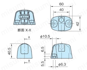 コネクティングクランプ用ベース （CC60BS） 外形図