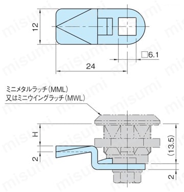 ミニ シングル カム (MSC) 外形図