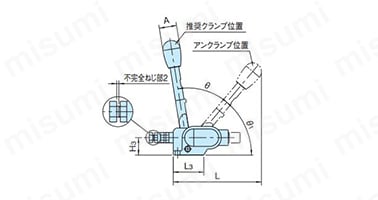 スナップクランプ（ストレートタイプ） （QLSNS）の寸法図