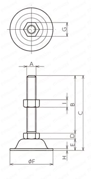 フットジャッキFJ型（標準タイプ） 外形図