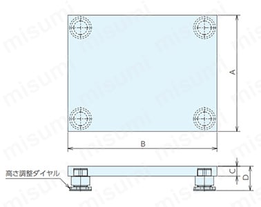 除振台 VPGの寸法図