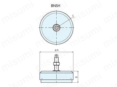 レベリングエレメント BNSHの寸法図