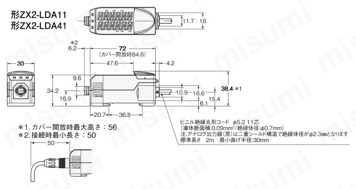 スマートセンサ レーザ変位センサ CMOSタイプ ZX2 | オムロン | MISUMI 