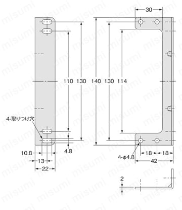 取付金具 【F3W】 外形図1