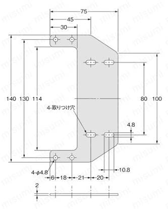 取付金具 【F3W】 外形図3